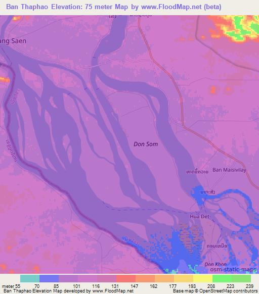 Ban Thaphao,Laos Elevation Map