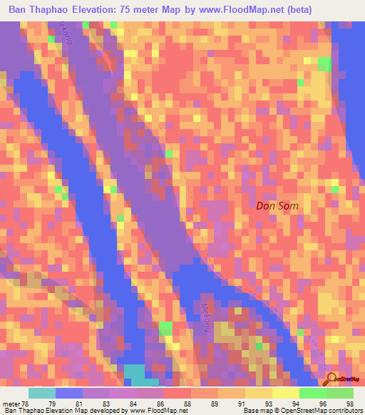 Ban Thaphao,Laos Elevation Map