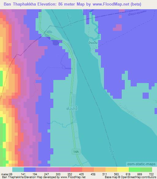 Ban Thaphakkha,Laos Elevation Map