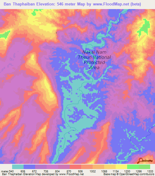 Ban Thaphaiban,Laos Elevation Map