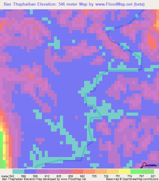 Ban Thaphaiban,Laos Elevation Map