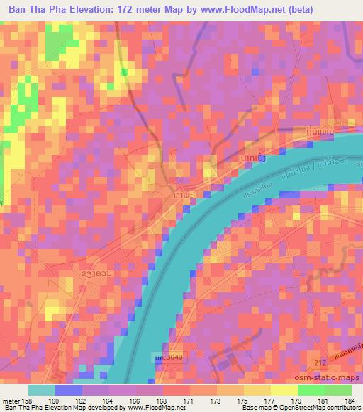 Ban Tha Pha,Laos Elevation Map