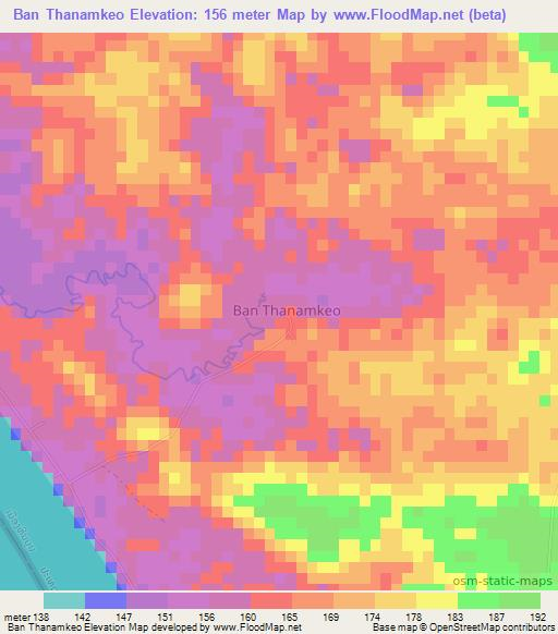 Ban Thanamkeo,Laos Elevation Map