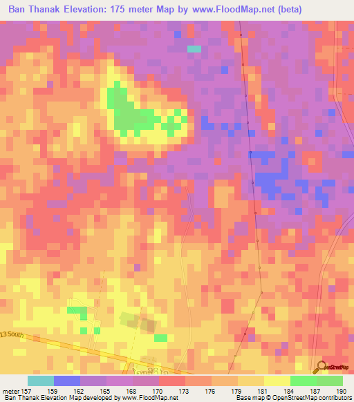 Ban Thanak,Laos Elevation Map