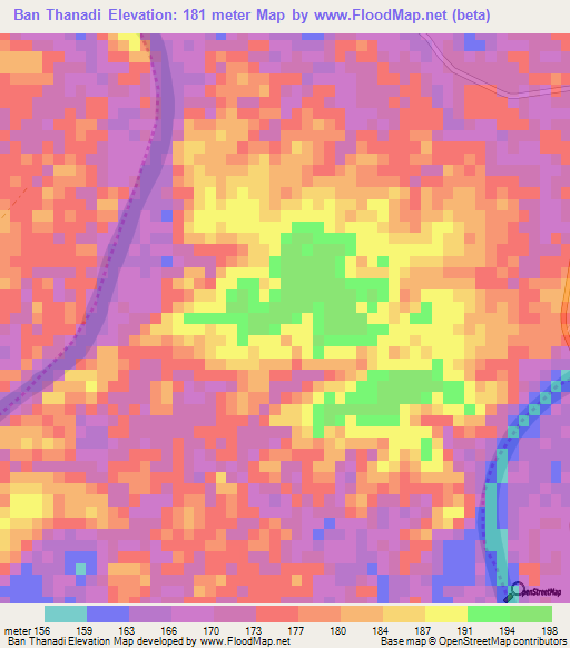 Ban Thanadi,Laos Elevation Map