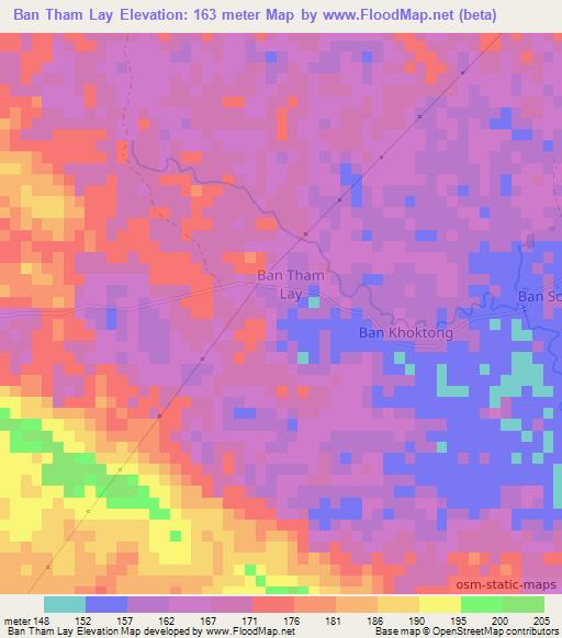 Ban Tham Lay,Laos Elevation Map