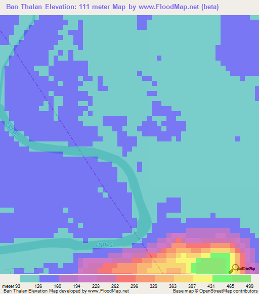 Ban Thalan,Laos Elevation Map