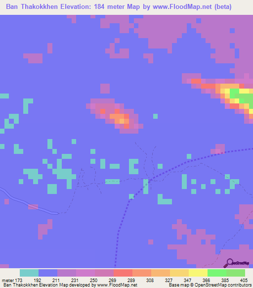 Ban Thakokkhen,Laos Elevation Map