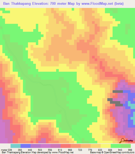 Ban Thakkapang,Laos Elevation Map