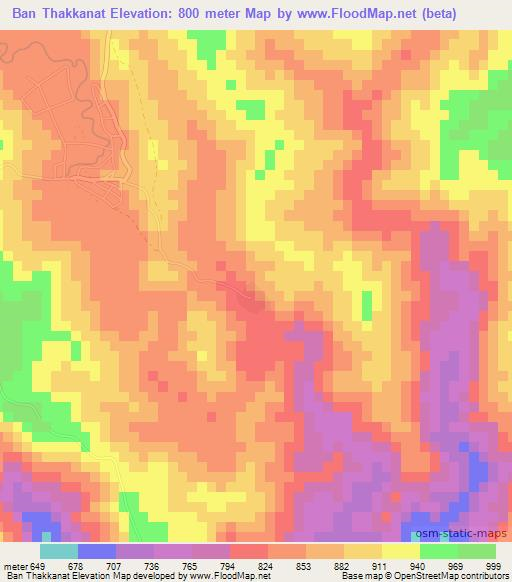 Ban Thakkanat,Laos Elevation Map