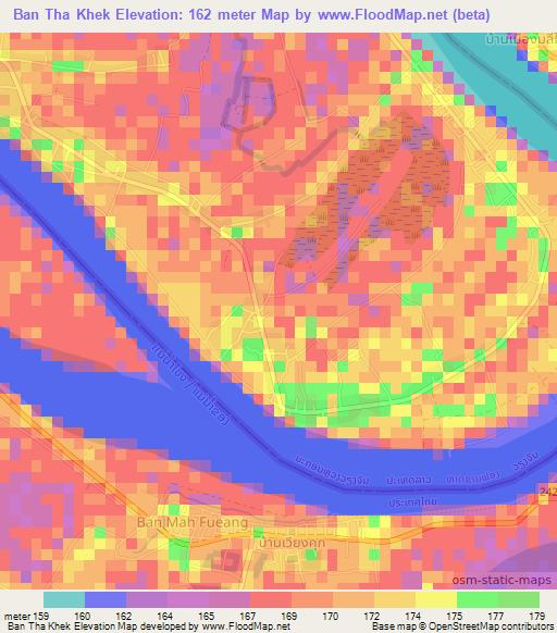 Ban Tha Khek,Laos Elevation Map