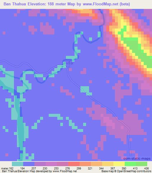 Ban Thahua,Laos Elevation Map