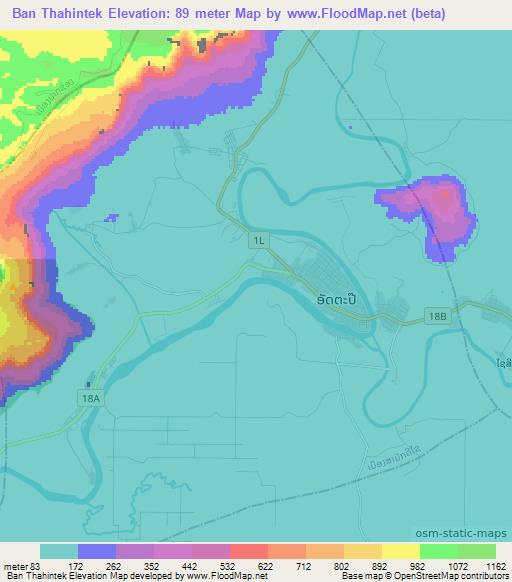 Ban Thahintek,Laos Elevation Map