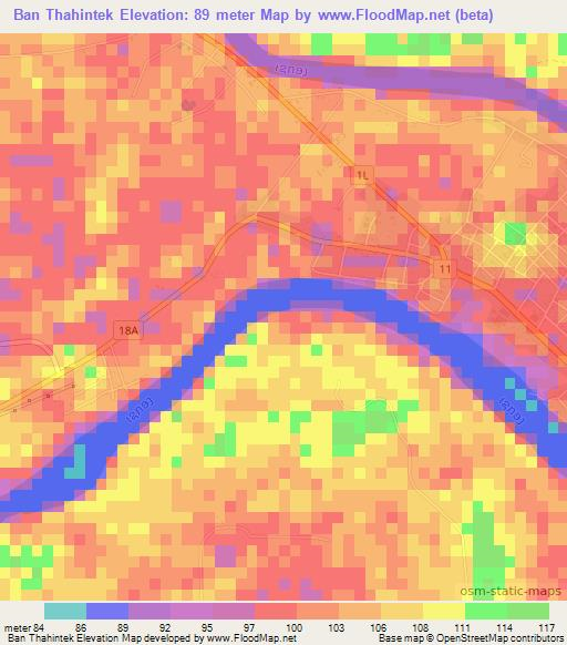 Ban Thahintek,Laos Elevation Map