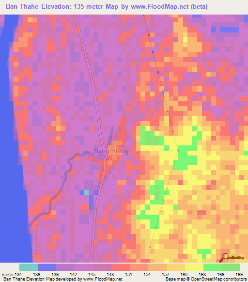 Ban Thahe,Laos Elevation Map