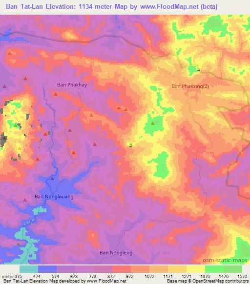 Ban Tat-Lan,Laos Elevation Map