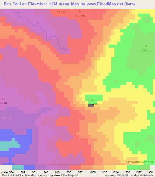 Ban Tat-Lan,Laos Elevation Map