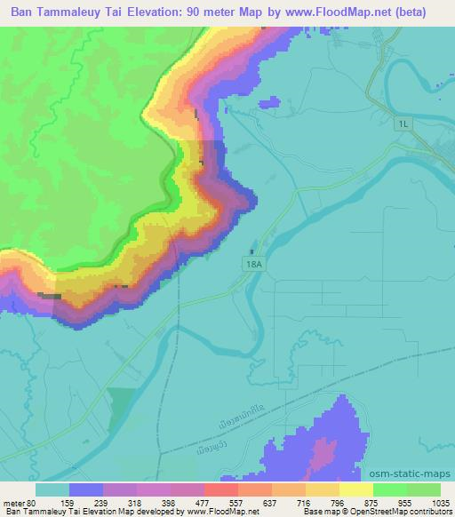 Ban Tammaleuy Tai,Laos Elevation Map