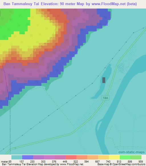 Ban Tammaleuy Tai,Laos Elevation Map