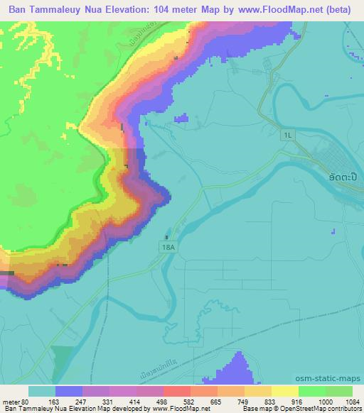 Ban Tammaleuy Nua,Laos Elevation Map