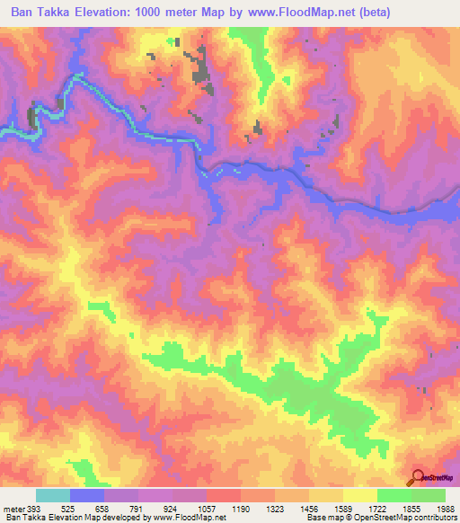 Ban Takka,Laos Elevation Map