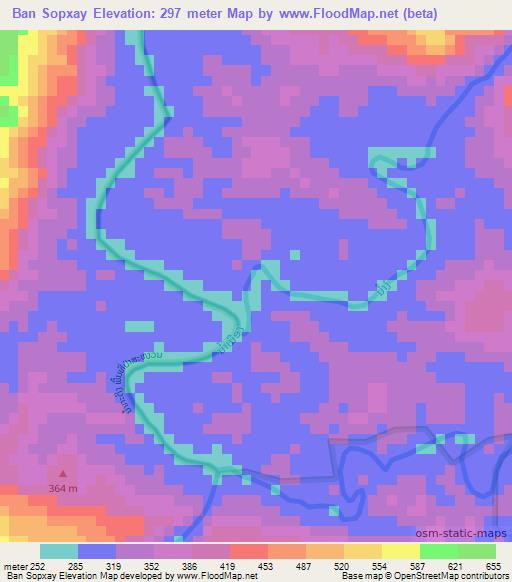 Ban Sopxay,Laos Elevation Map