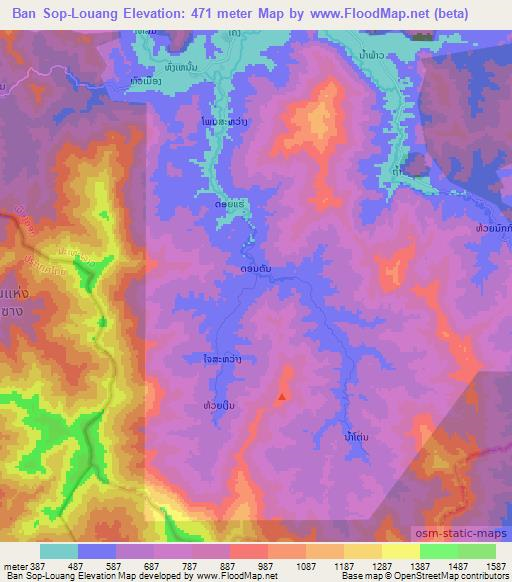 Ban Sop-Louang,Laos Elevation Map