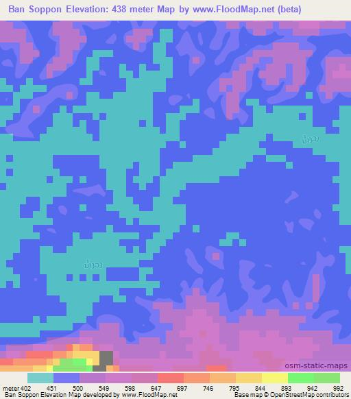 Ban Soppon,Laos Elevation Map