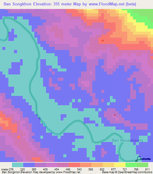 Ban Songkhon,Laos Elevation Map