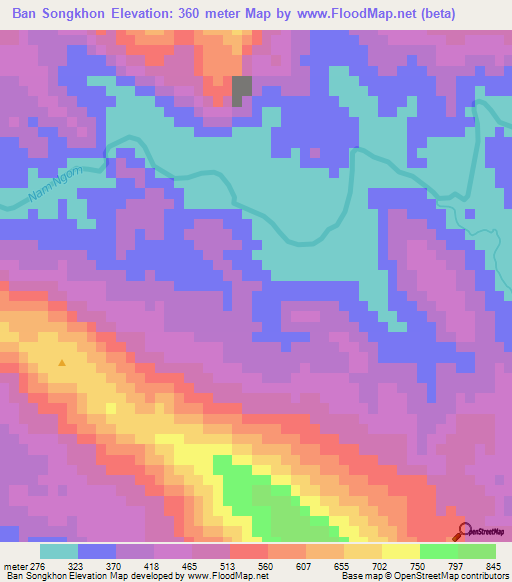 Ban Songkhon,Laos Elevation Map