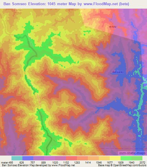 Ban Somseo,Laos Elevation Map