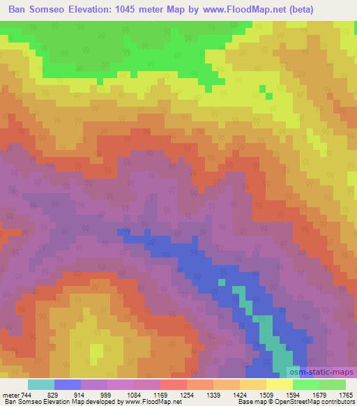 Ban Somseo,Laos Elevation Map