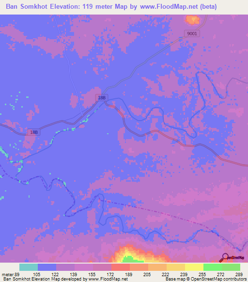 Ban Somkhot,Laos Elevation Map