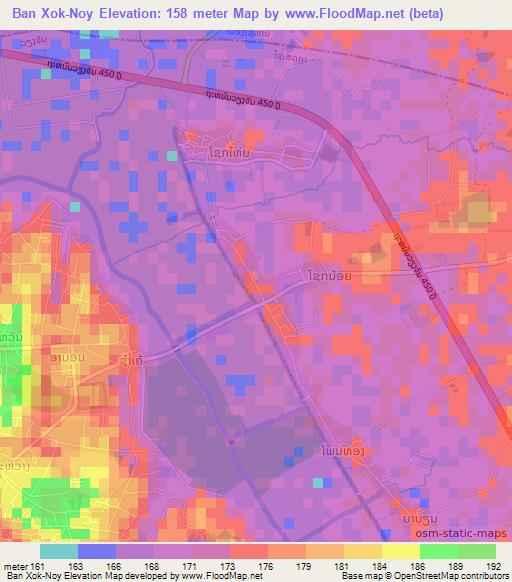 Ban Xok-Noy,Laos Elevation Map