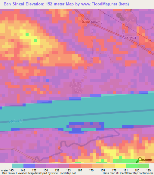 Ban Sinxai,Laos Elevation Map