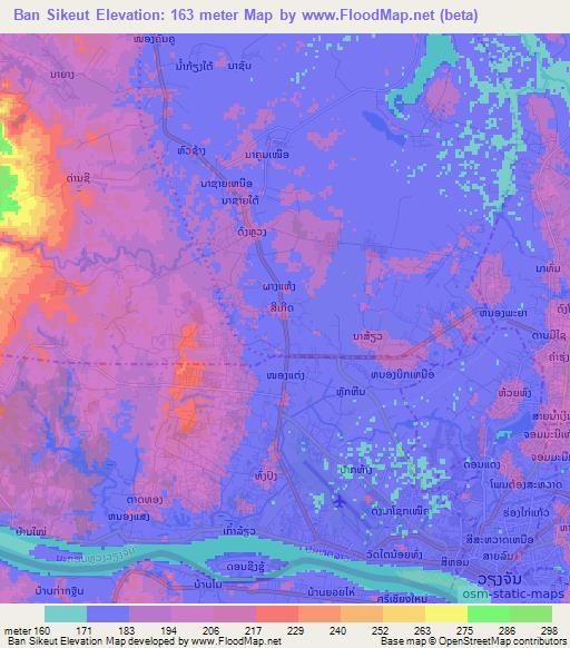 Ban Sikeut,Laos Elevation Map