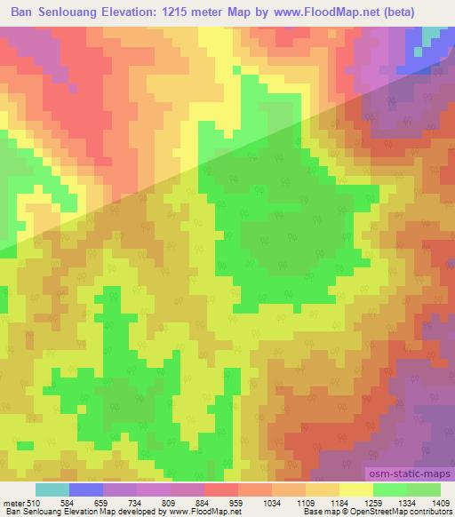 Ban Senlouang,Laos Elevation Map