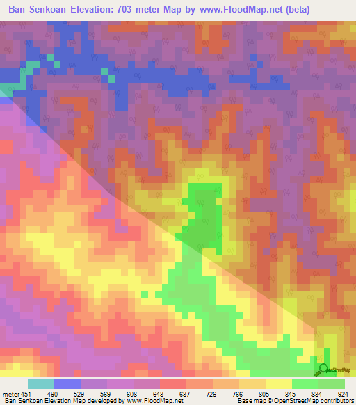 Ban Senkoan,Laos Elevation Map