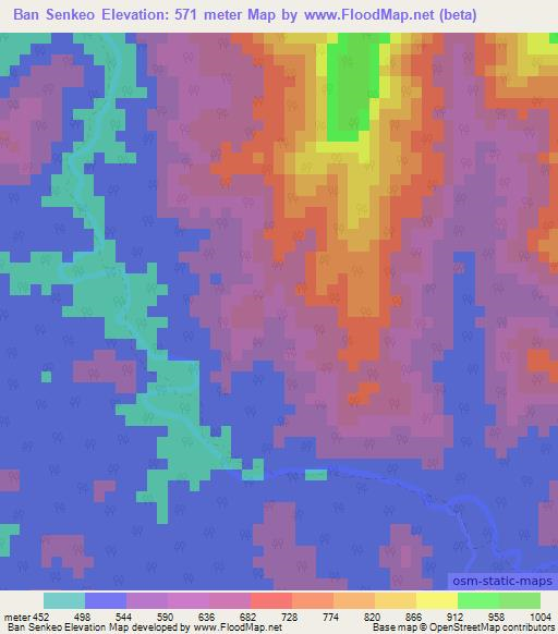 Ban Senkeo,Laos Elevation Map