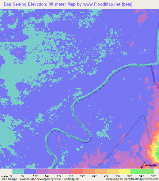 Ban Sempo,Laos Elevation Map