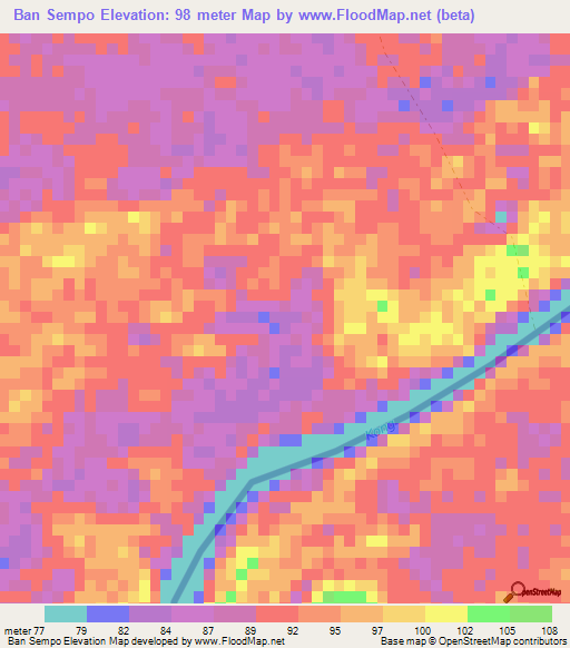 Ban Sempo,Laos Elevation Map