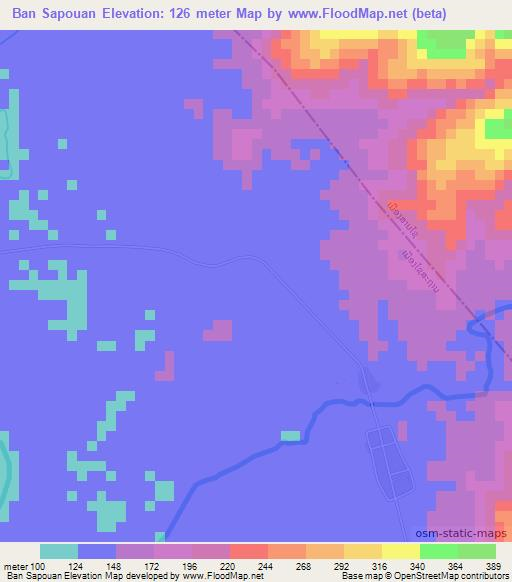 Ban Sapouan,Laos Elevation Map