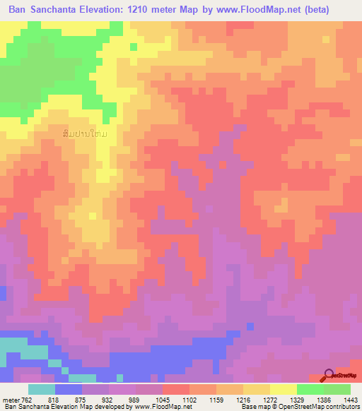 Ban Sanchanta,Laos Elevation Map