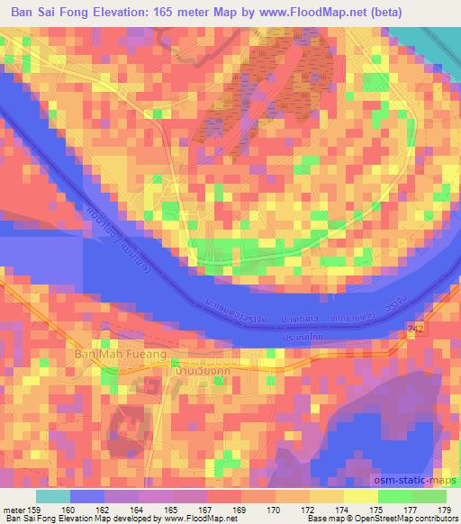 Ban Sai Fong,Laos Elevation Map