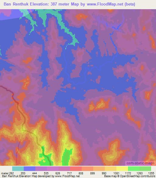 Ban Renthuk,Laos Elevation Map