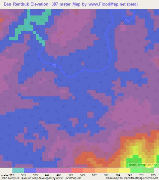 Ban Renthuk,Laos Elevation Map