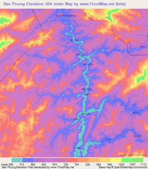 Ban Ploung,Laos Elevation Map