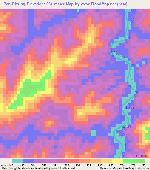 Ban Ploung,Laos Elevation Map