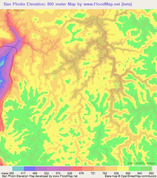 Ban Photin,Laos Elevation Map