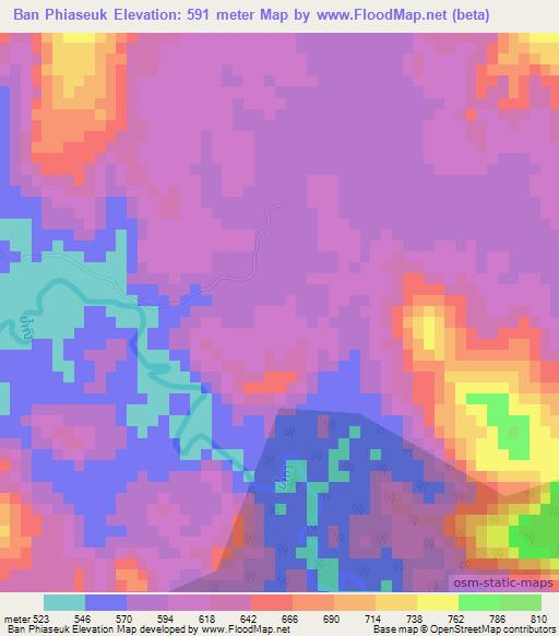 Ban Phiaseuk,Laos Elevation Map